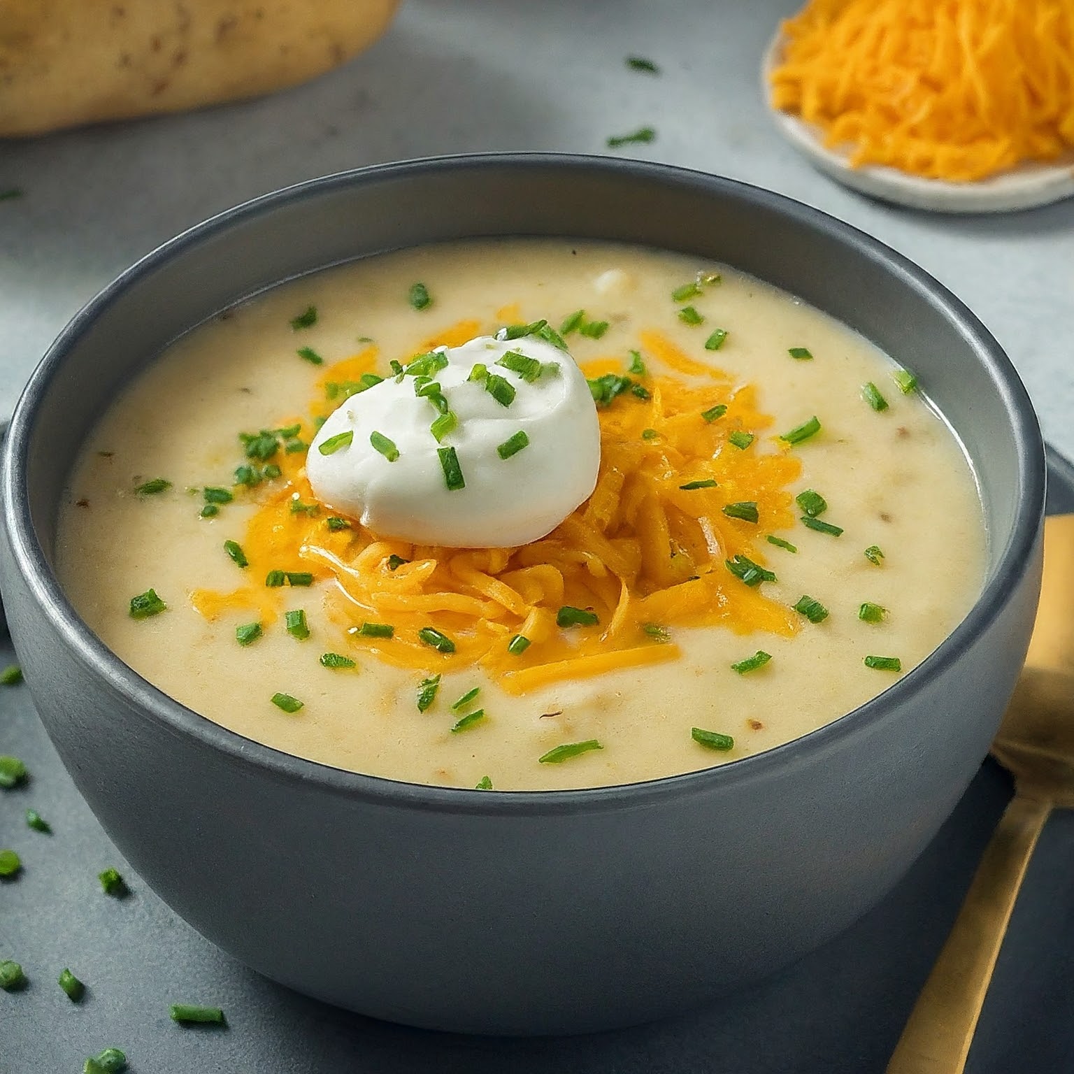 Creamy Potato Cheese Soup Recipe