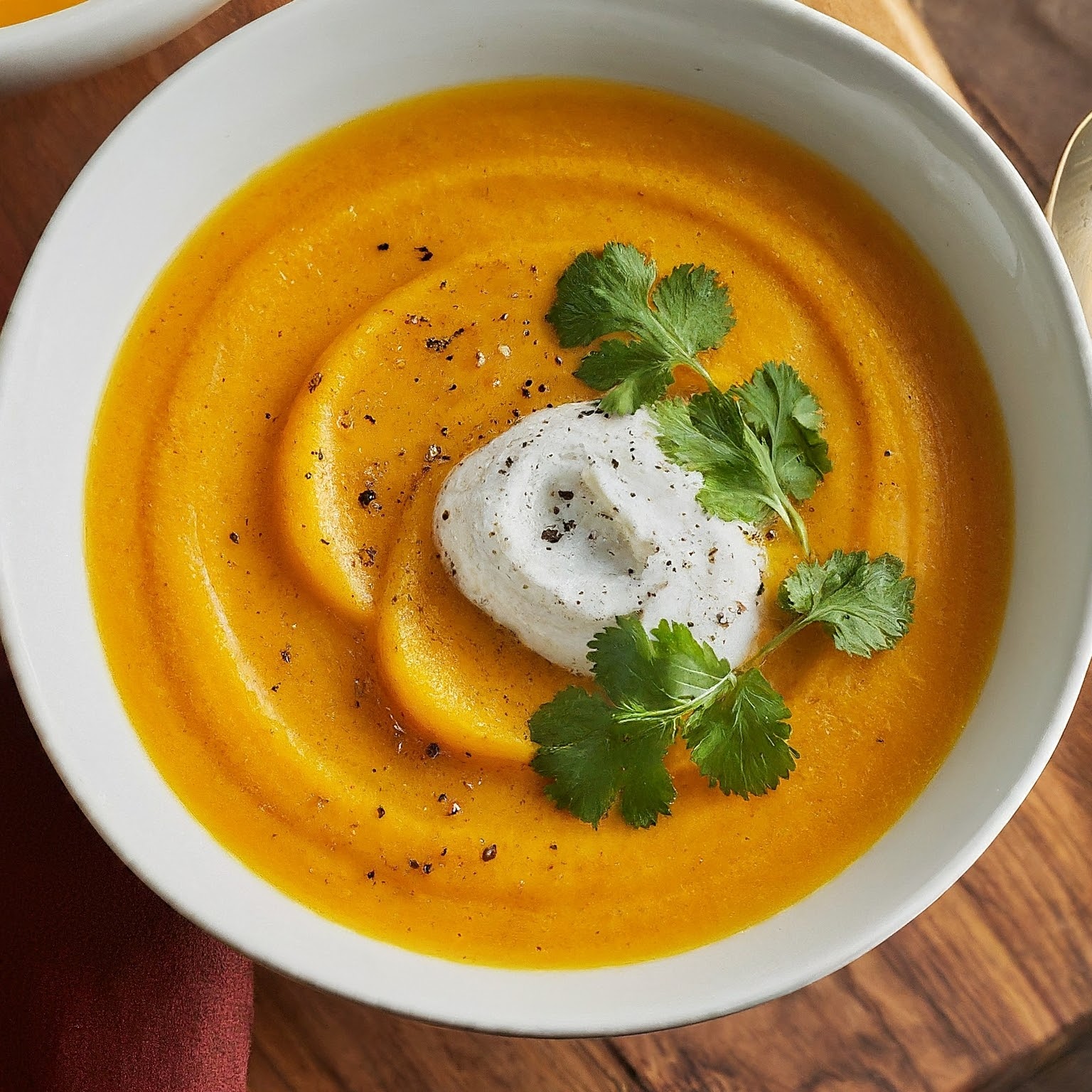 New Butternut Squash Soup with Spiced Coconut Curry Recipe